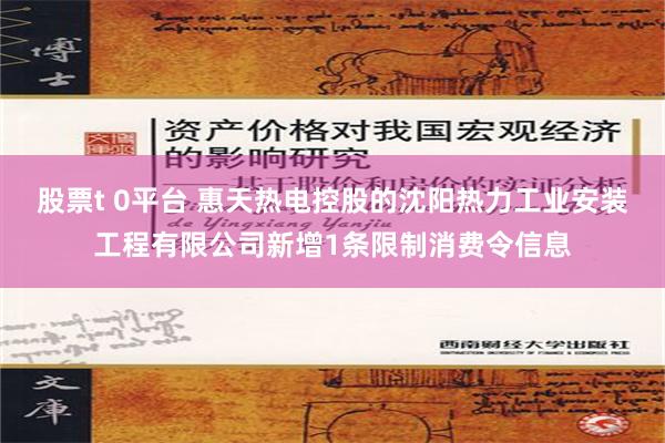 股票t 0平台 惠天热电控股的沈阳热力工业安装工程有限公司新增1条限制消费令信息