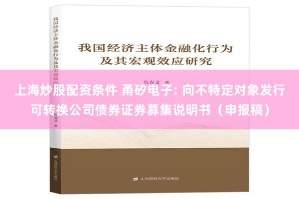 上海炒股配资条件 甬矽电子: 向不特定对象发行可转换公司债券证券募集说明书（申报稿）