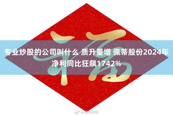 专业炒股的公司叫什么 质升量增 佩蒂股份2024年净利同比狂飙1742%