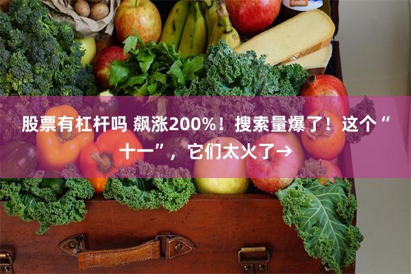 股票有杠杆吗 飙涨200%！搜索量爆了！这个“十一”，它们太火了→
